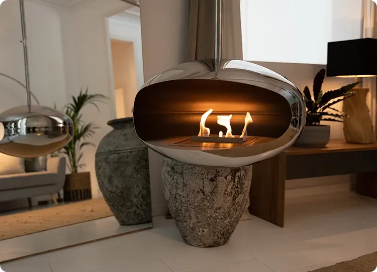 Cocoon Aeris rozsdamentes acél bioetanol kandallo