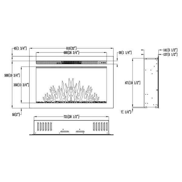Infinity 81 cm Electric Fireplace