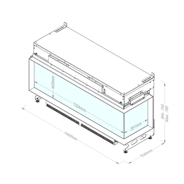 e-MatriX Linear 1300-400 II - vízgőz kandalló
