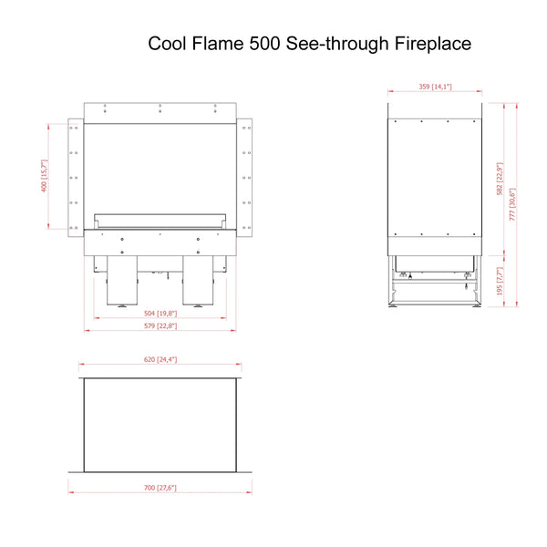 Cool Flame 500 Island Built-in Fireplace