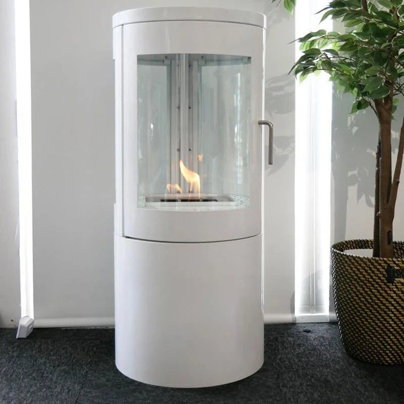 Columbus White - Bioethanol Stove with 360 view