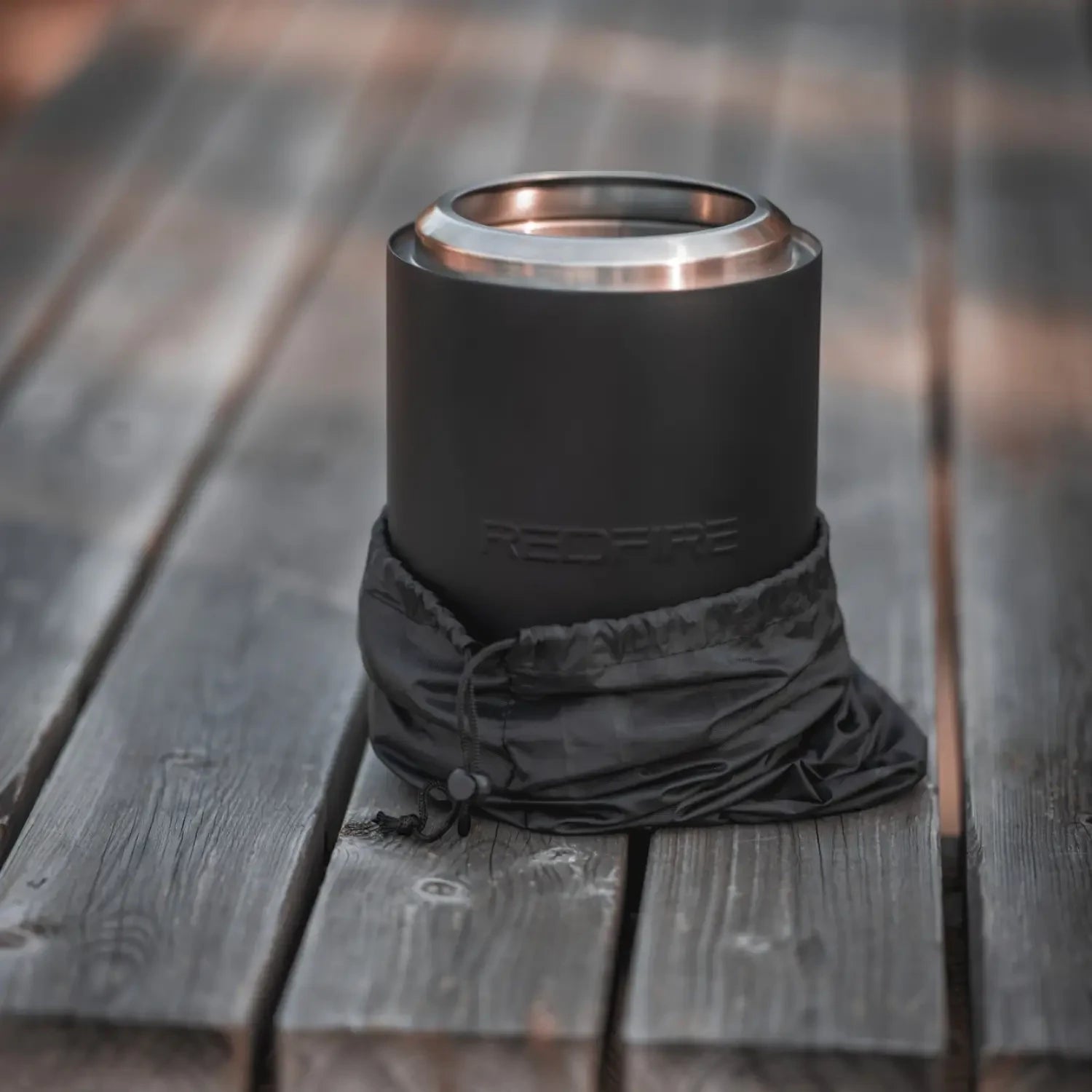 Volcano Pellet Tabletop Fire Pit Medium – Matte Black Stainless Steel