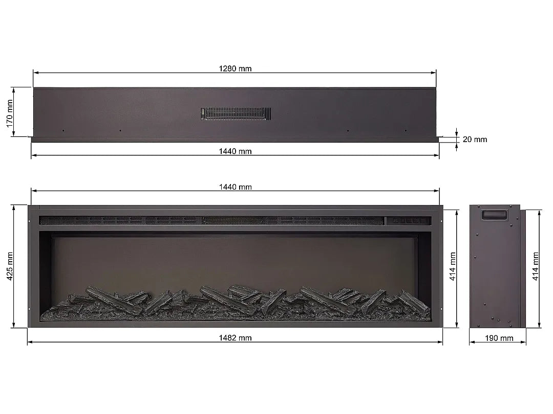 AF58 Electric Fireplace Insert - Multicolour
