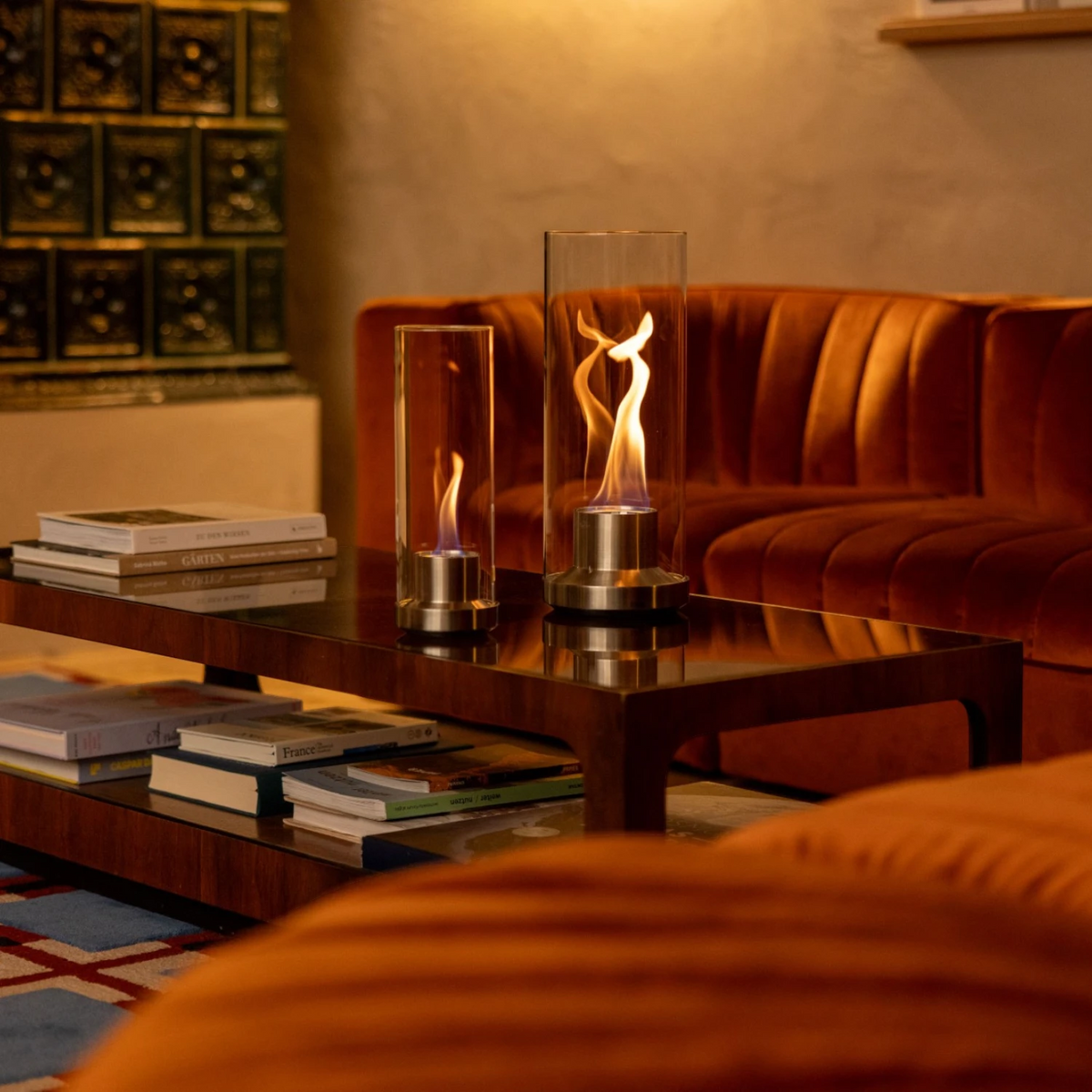 Dance 1200 Tabletop Fireplace - Silver