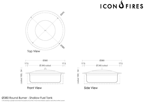 Icon Fires kör alakú bioetanol égő