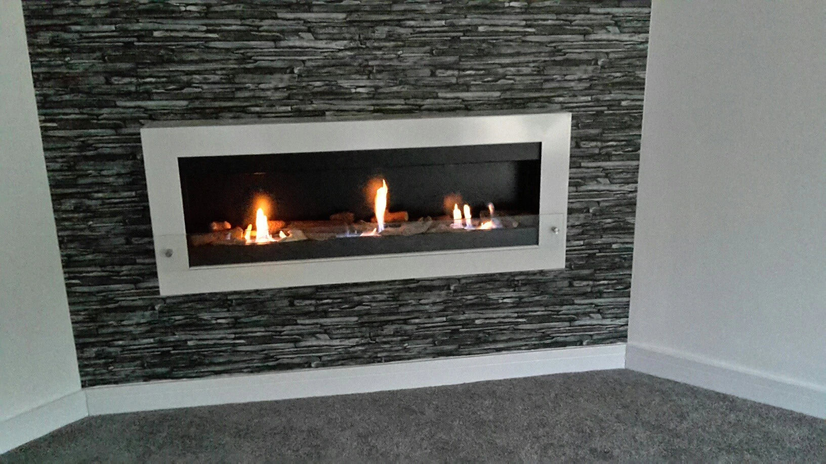 Large Wall Mounted Biofireplace - White