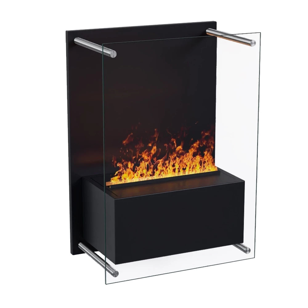 Yosemite Wall-Mounted Water Vapour Fireplace - Black