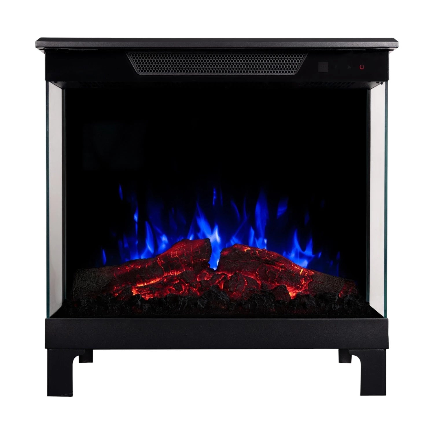 Tower 56 – Freestanding Electric Fireplace with 3-Sided Flame View