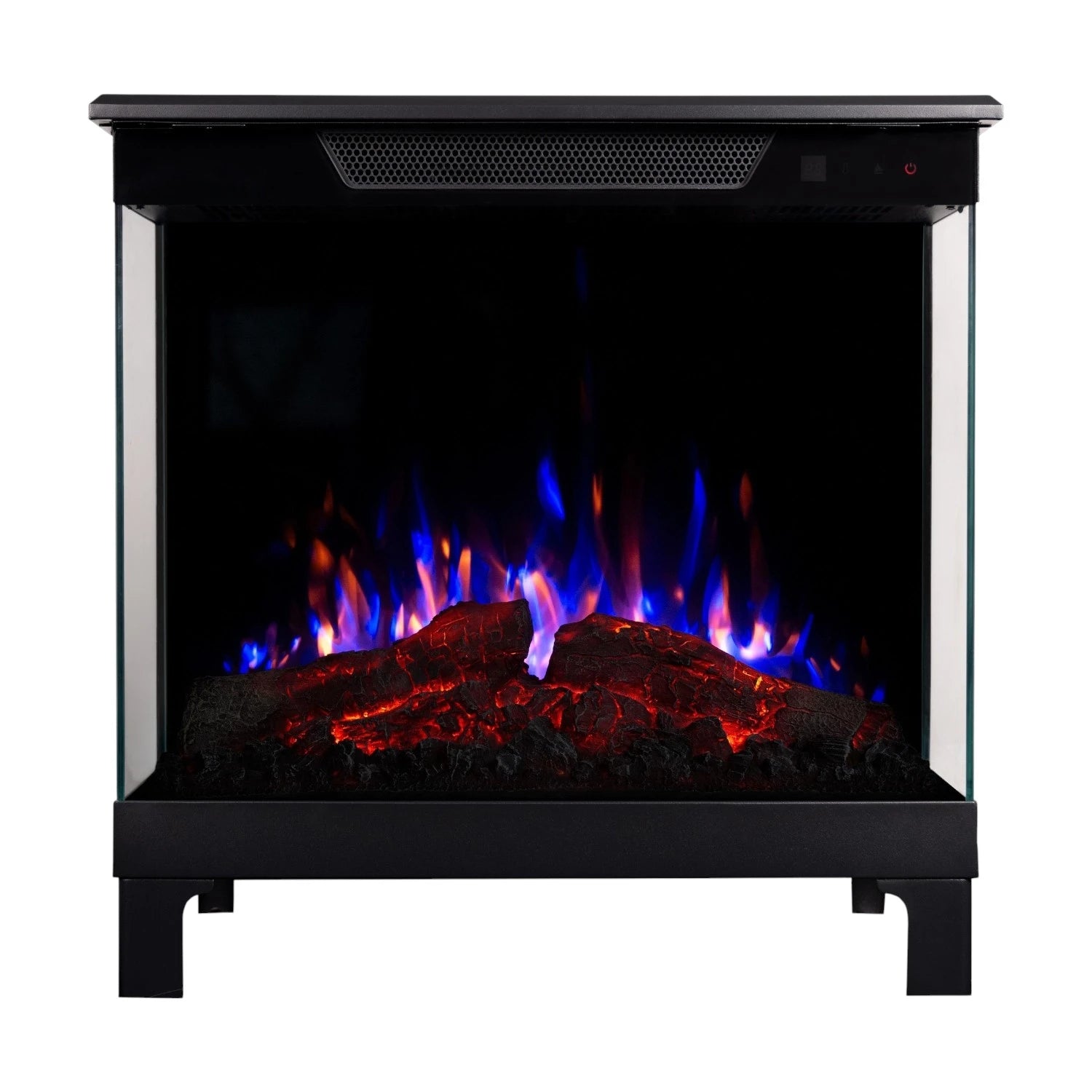 Tower 56 – Freestanding Electric Fireplace with 3-Sided Flame View