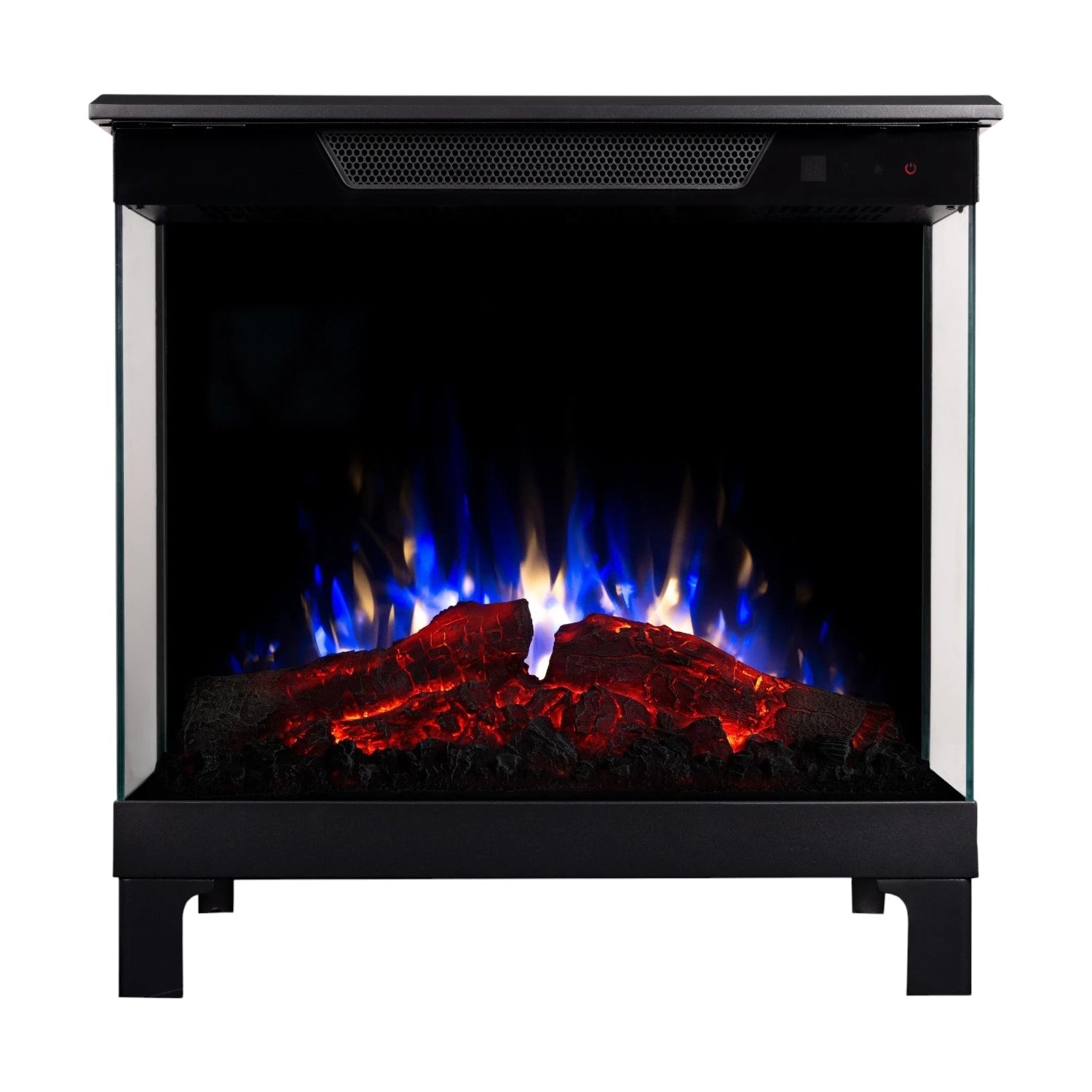 Tower 76 – Freestanding Electric Fireplace with 3-Sided Flame View