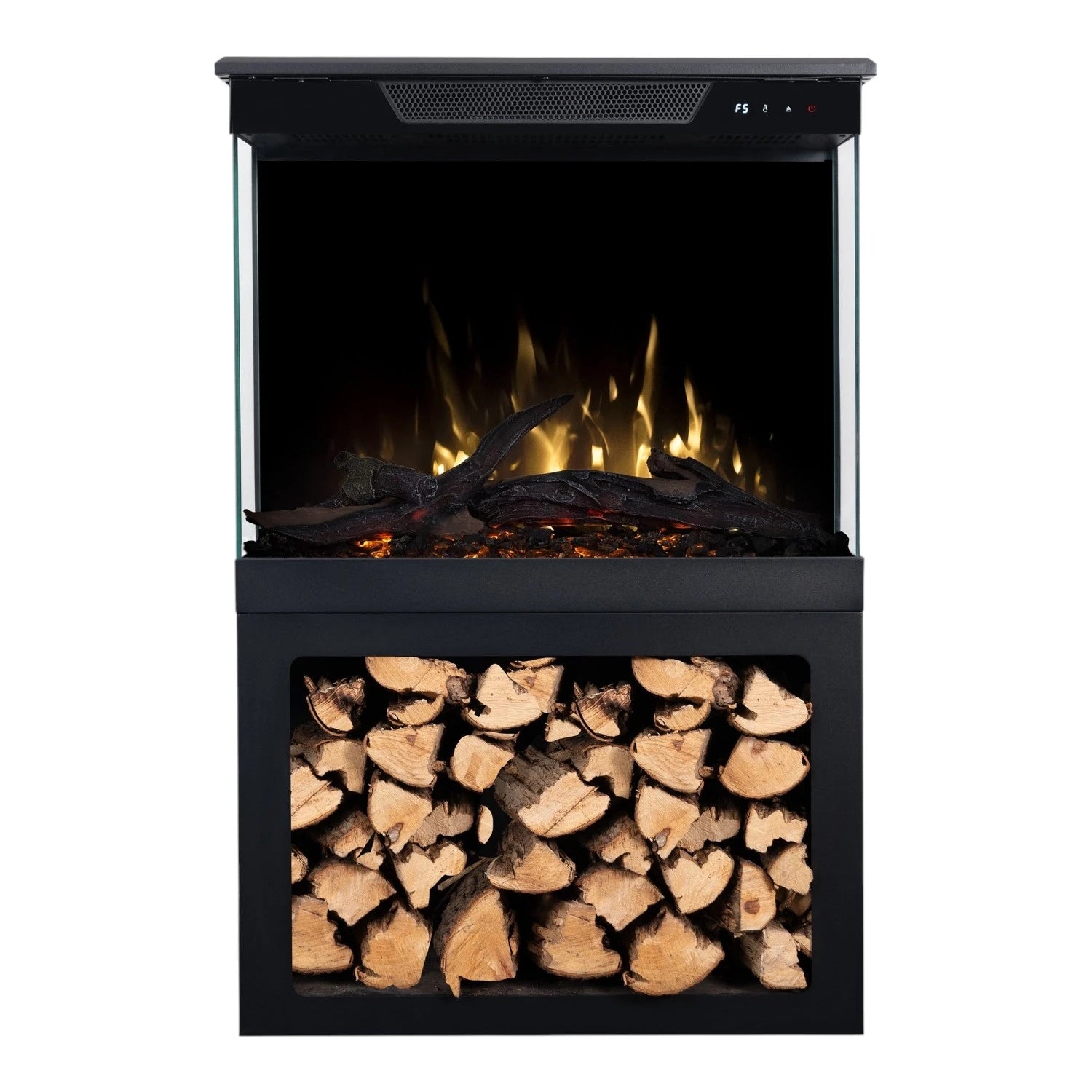 Tower 61 Electric Fireplace with Log Storage