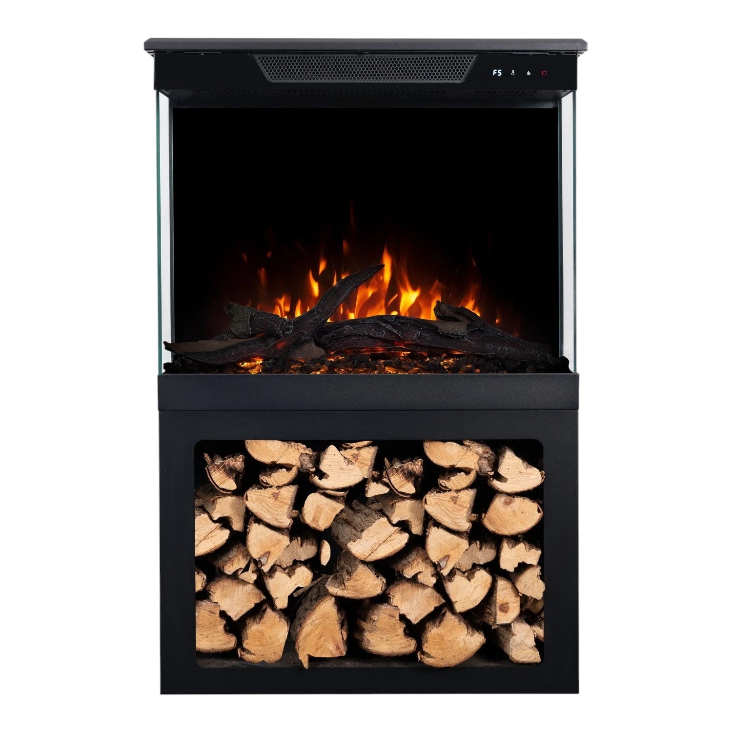 Tower 76 Electric Fireplace with Log Storage