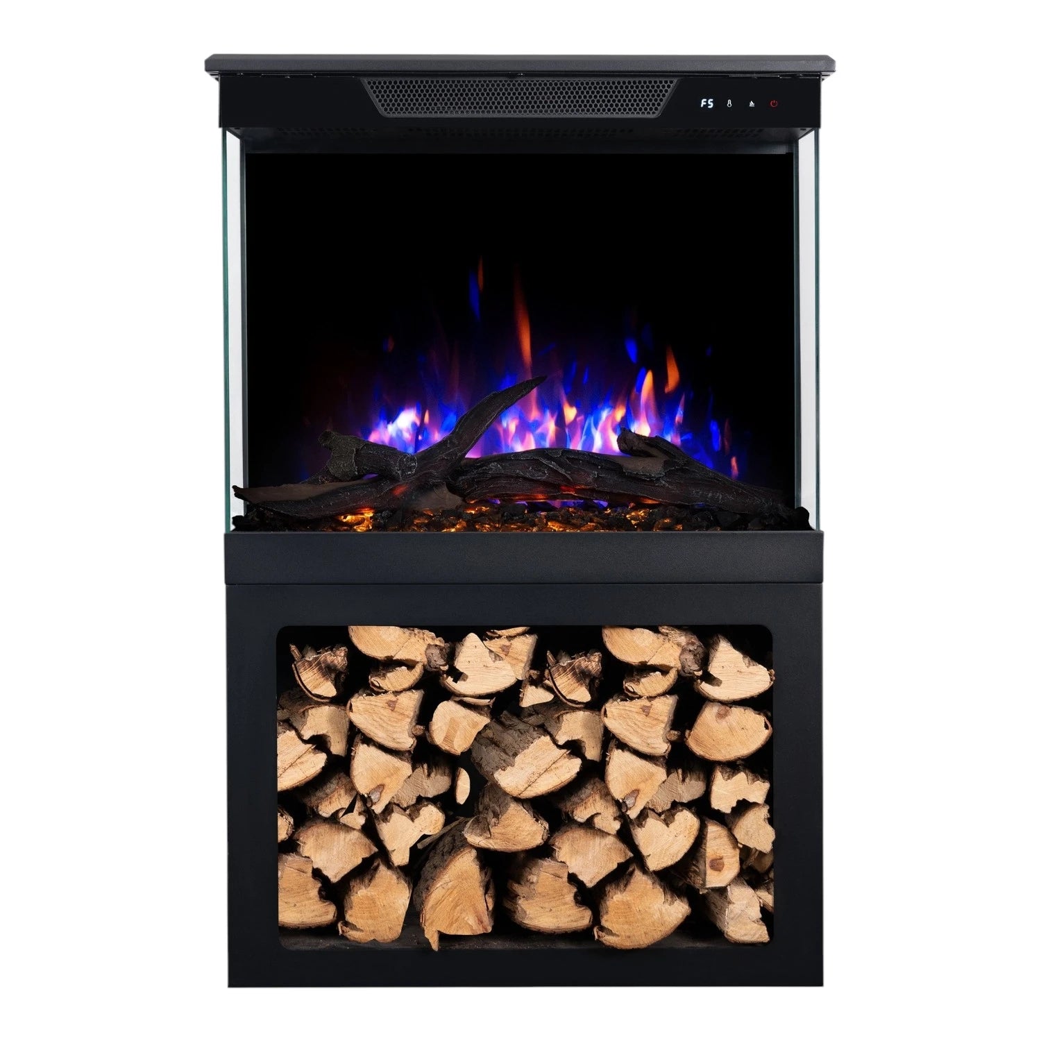 Tower 76 Electric Fireplace with Log Storage