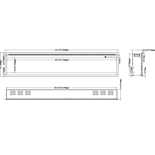 Royal Pro elektromos kandalló - 180 cm