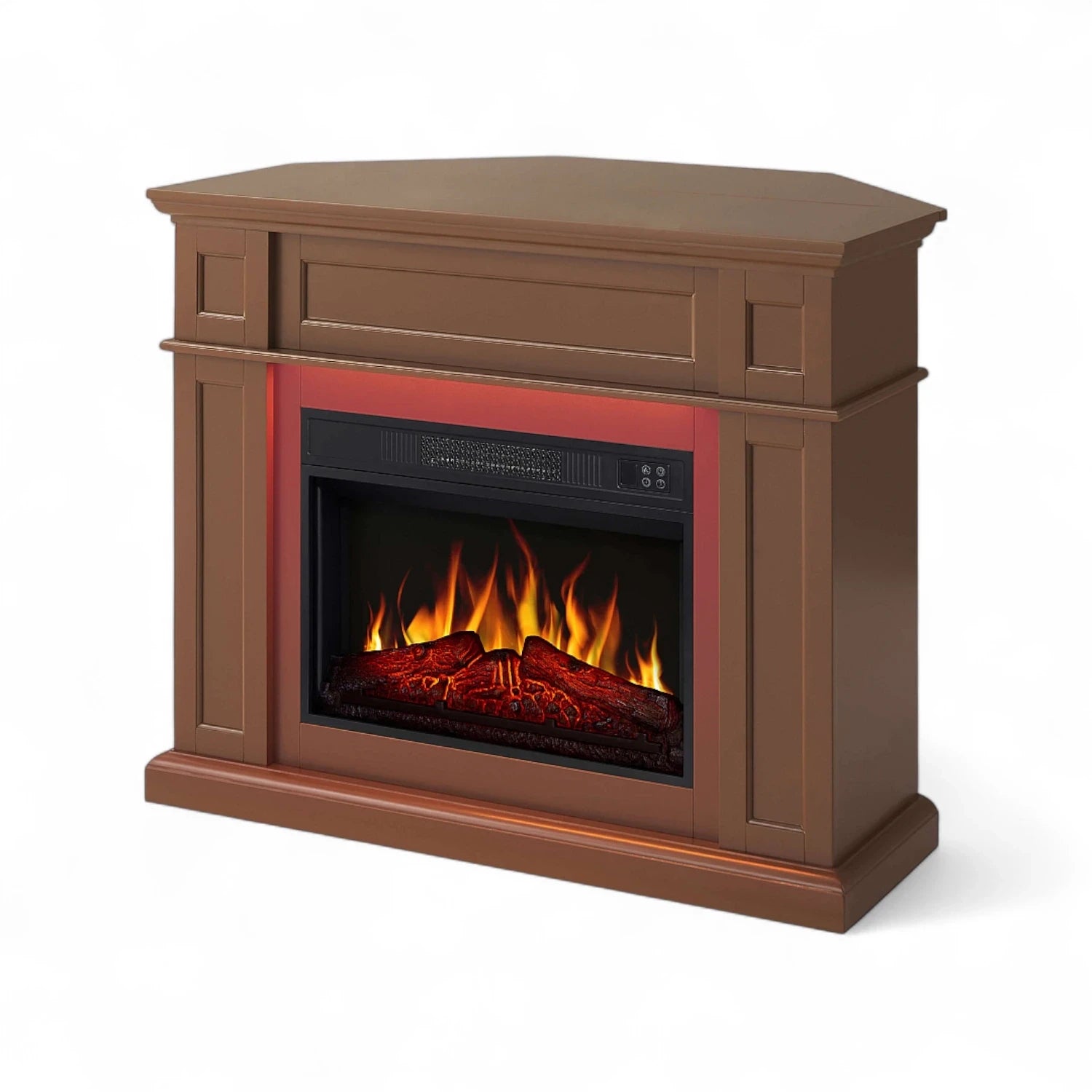 Linz 2-in-1 Electric Fireplace – Brown