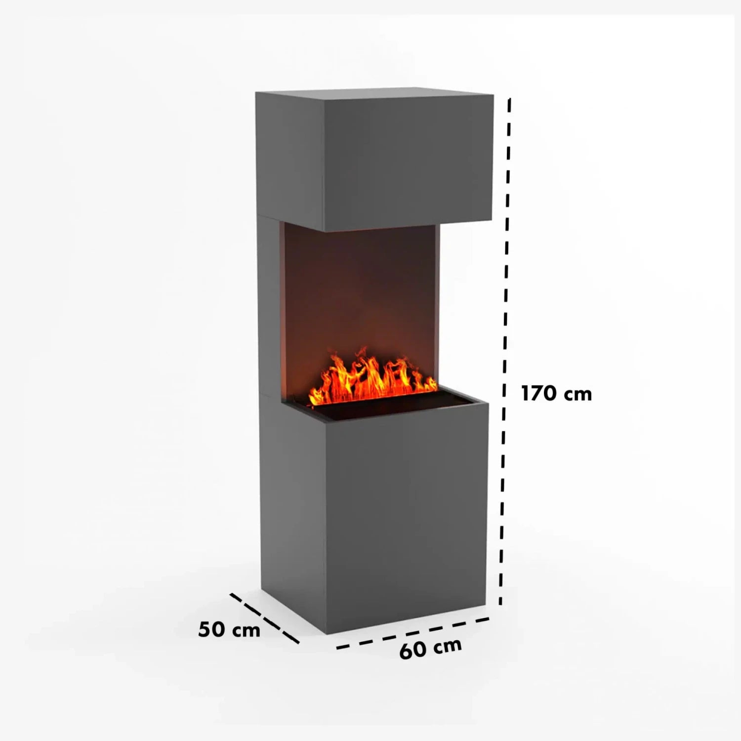 Beethoven Grey - OMC 600 | Freestanding Water Vapour Fireplace