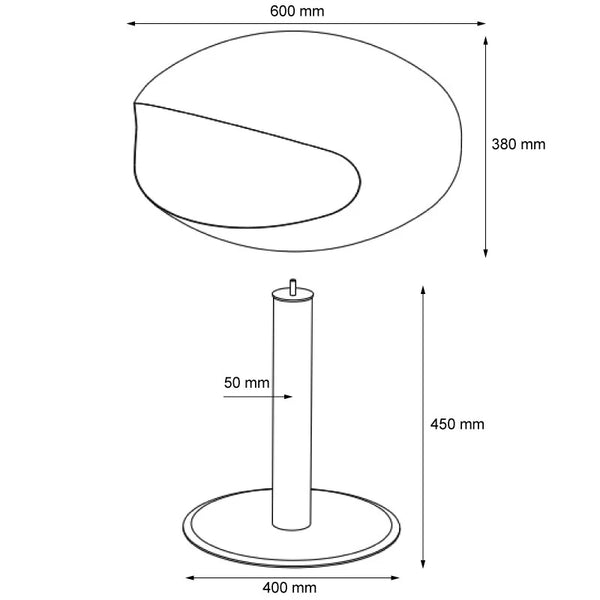Cocoon Pedestal - matt fekete acél talppal