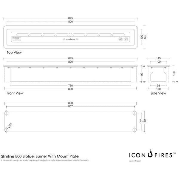 Icon Fires Slimline égő - 80 cm
