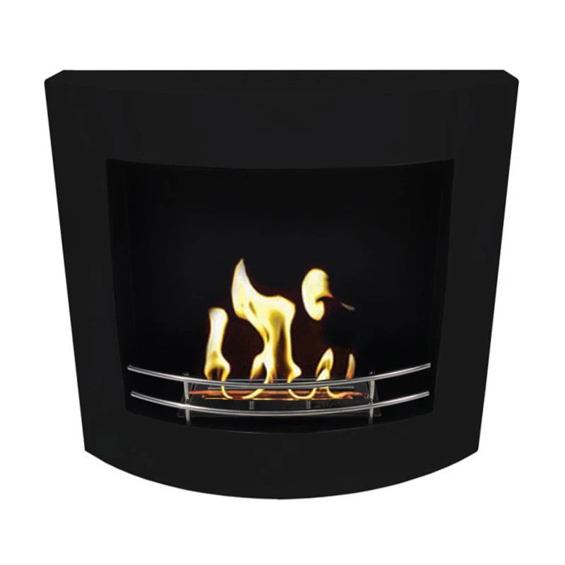 Wall Mounted Bioethanol Fireplace - Black