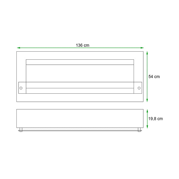 Large Wall Mounted Biofireplace - White