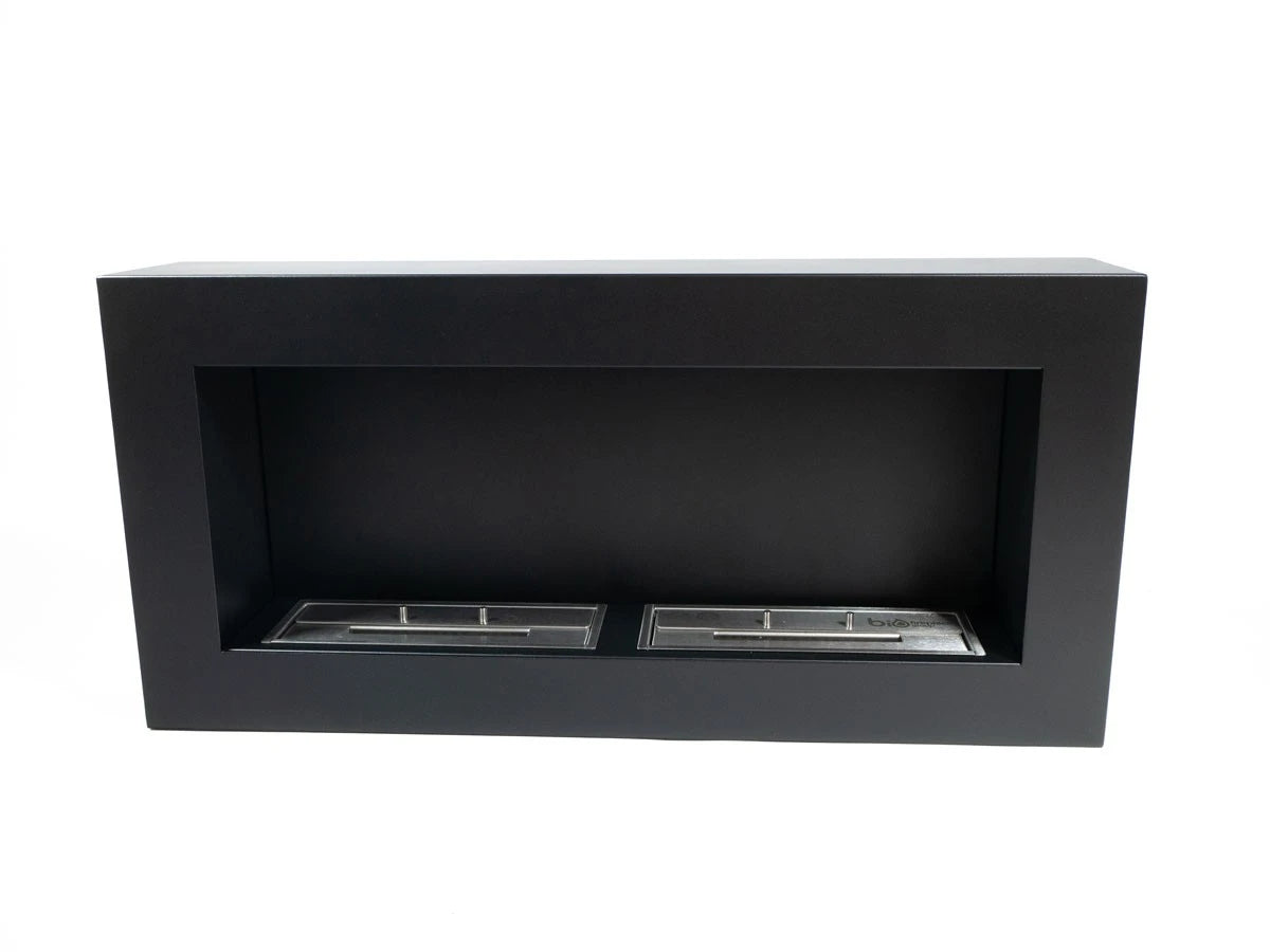 Large Black Biofireplace for Wall Mounting