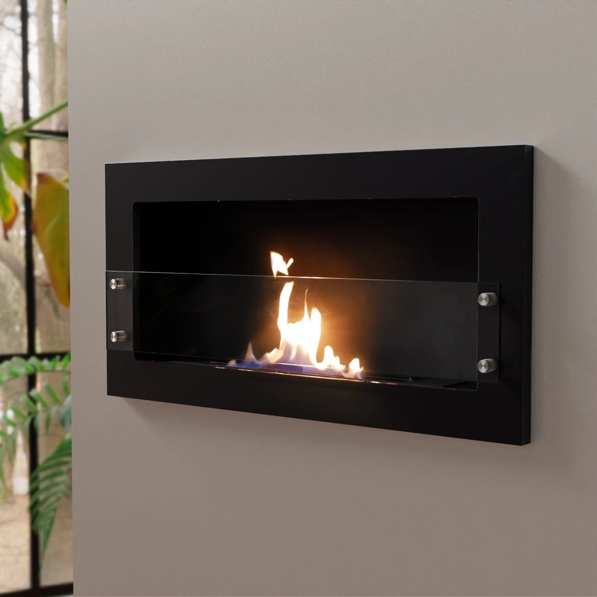 Texas Black - Wall Mounted Bioethanol Fireplace