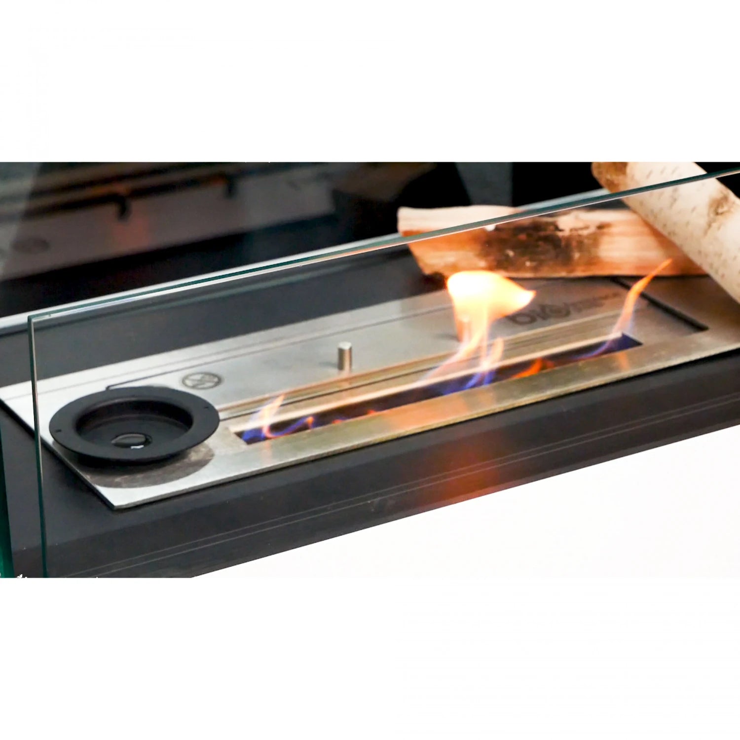 Tall White Room Divider Bio Fireplace
