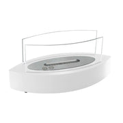 Oval Table Bio Fireplace in White