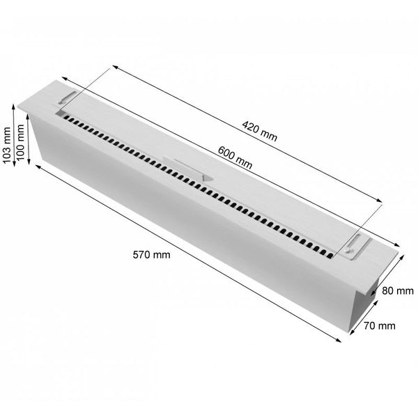 Slimline acél égő - 60 cm