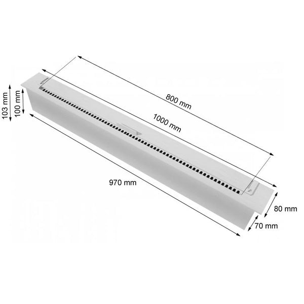 Slimline égő acélból - 100 cm