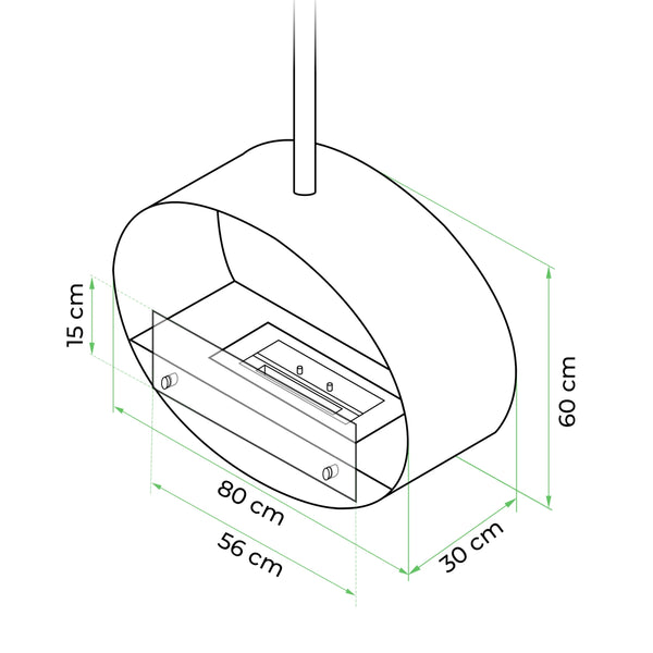 Halifax acél - 80 cm