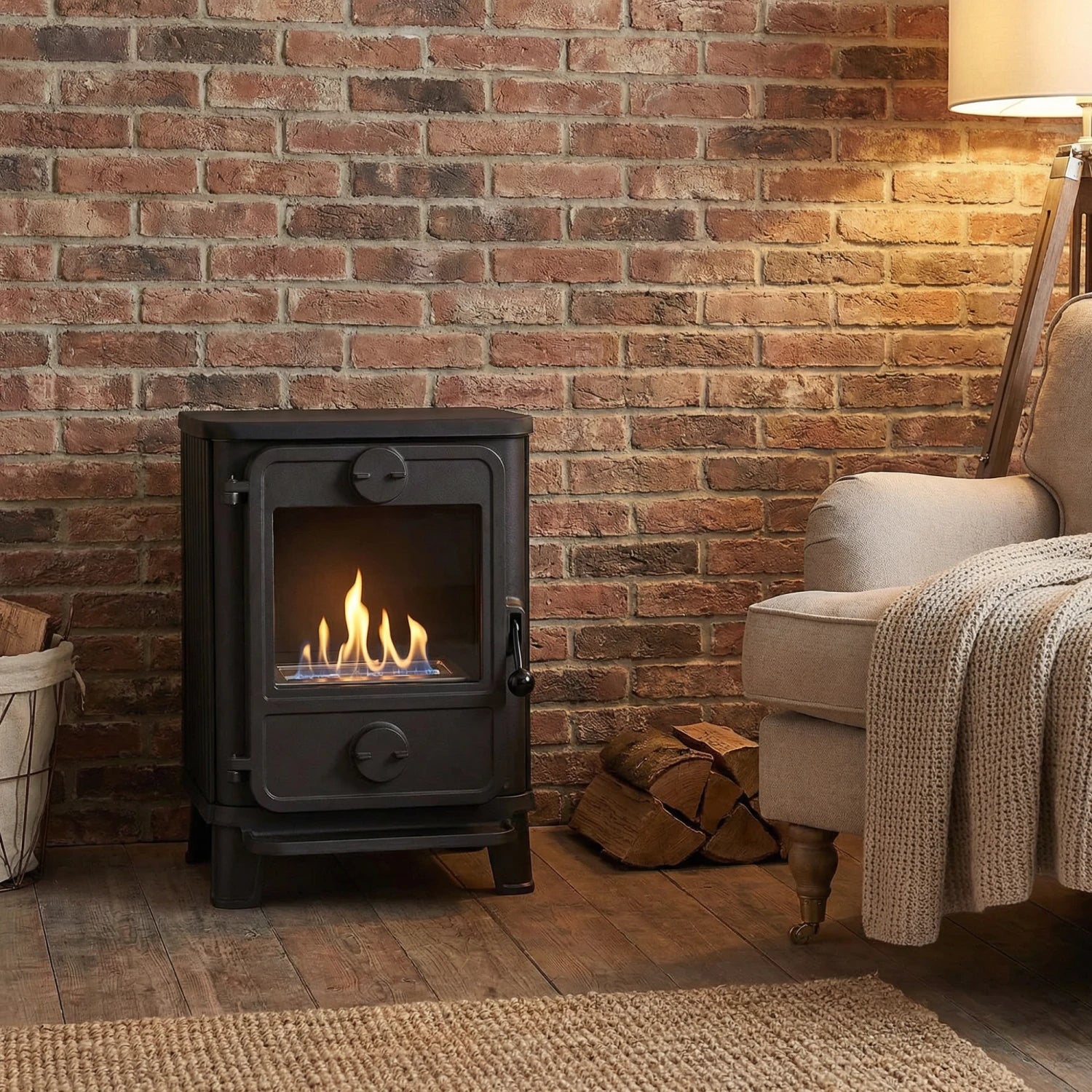 Black freestanding cast iron – Morsø 1010 with ribbed sides and 100 mm legs