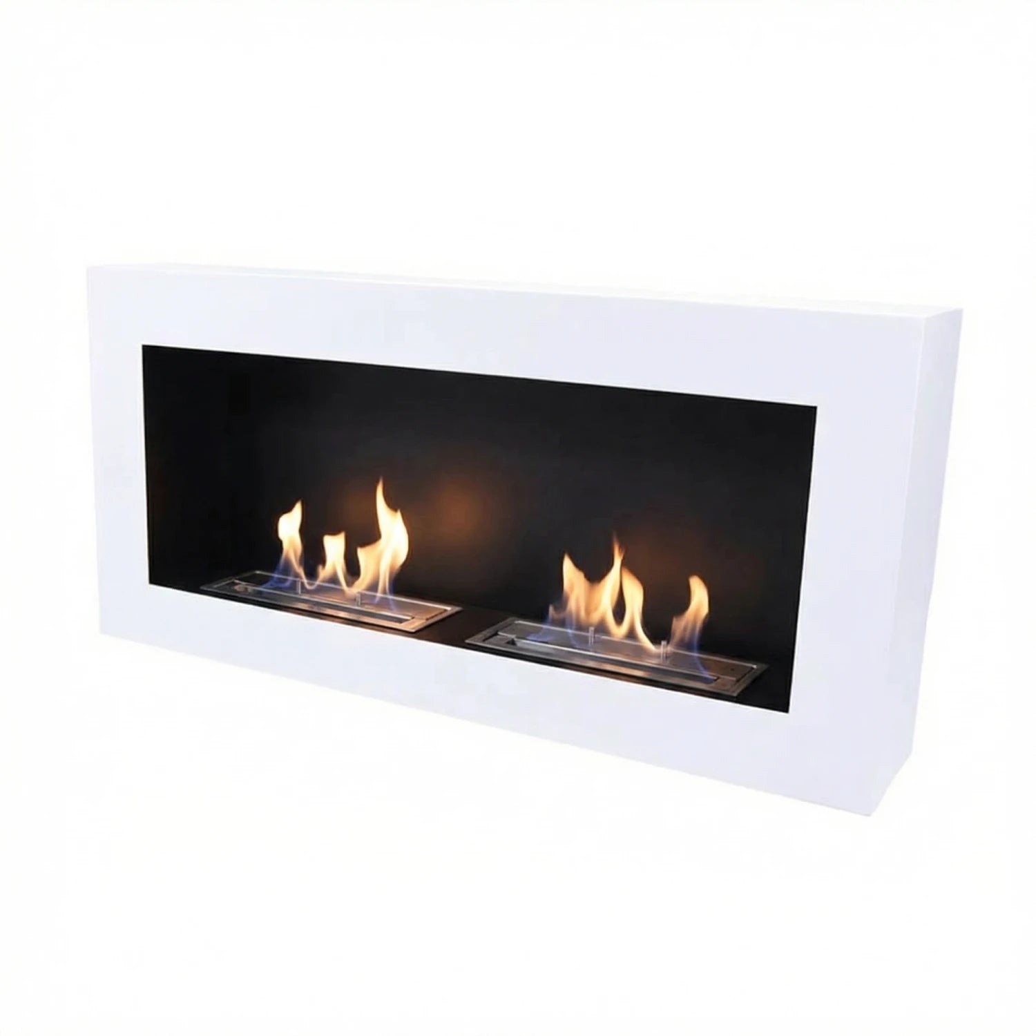 Large White Wall Mounted Bioethanol Fireplace