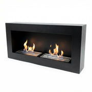 Large Black Biofireplace for Wall Mounting