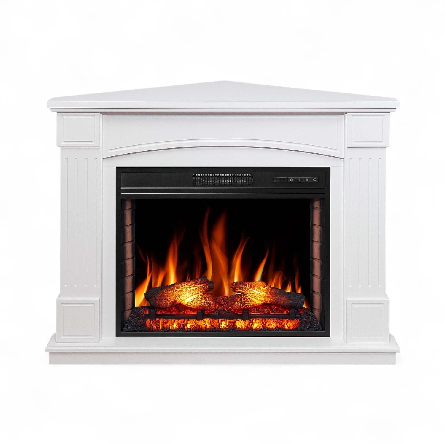 Boston Corner Electric Fireplace Suite – White