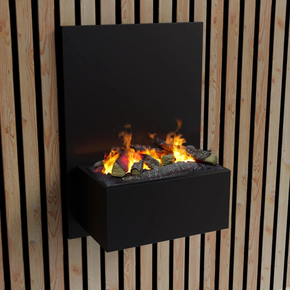 Brekke Wall-Mounted Water Vapour Fireplace - Black