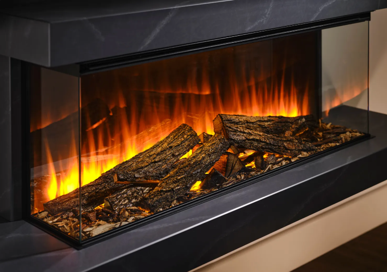 Winchester 870 Wall-Mounted Electric Fireplace Suite - Grey Marble