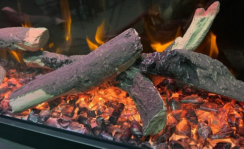 Dame Black Electric Fireplace - Black