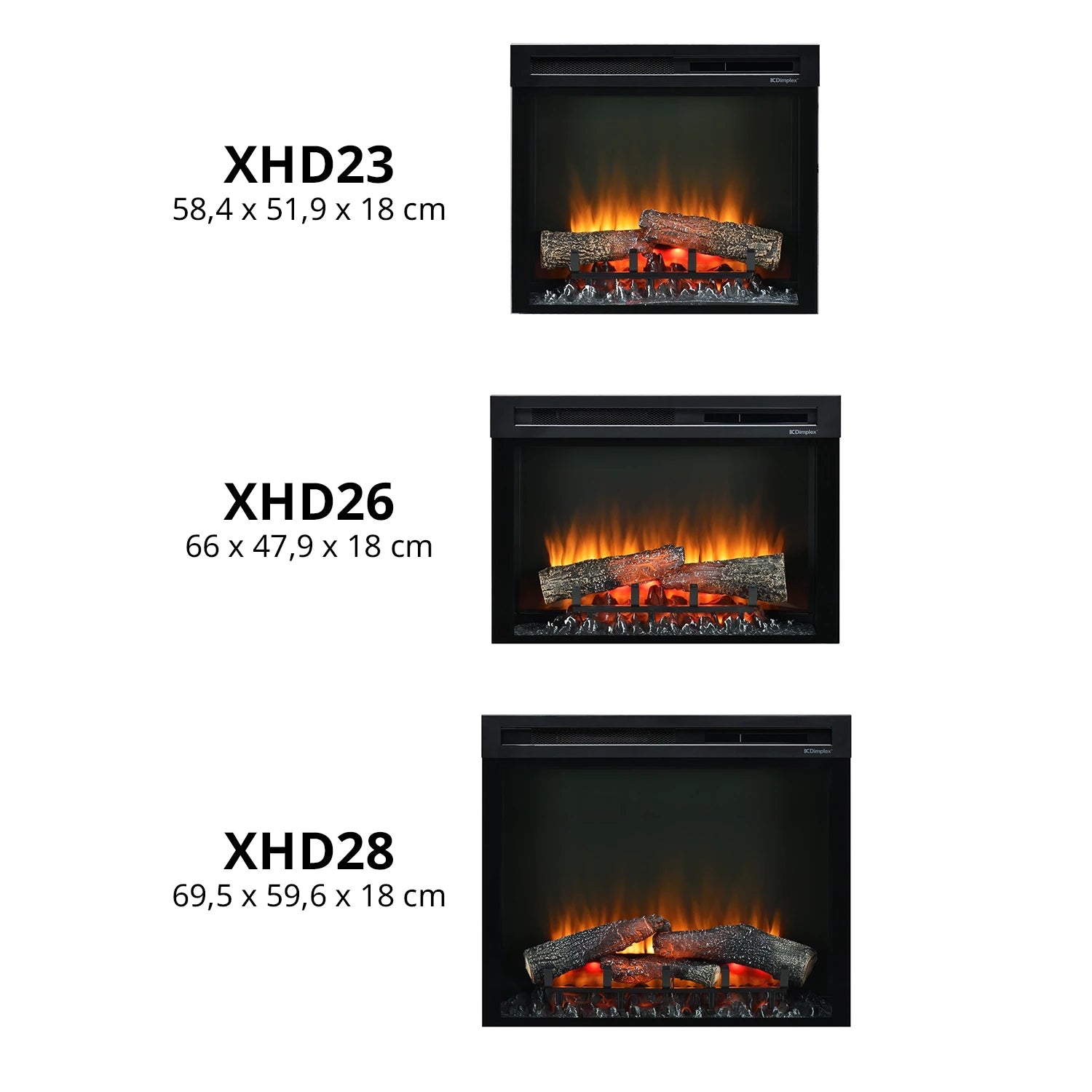 XHDFirebox Electric Fireplace Insert - Black
