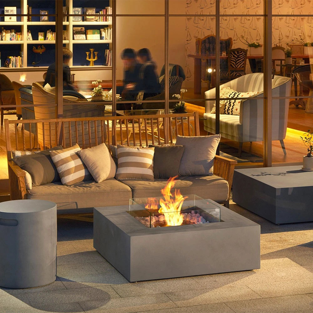 Base 40 - Teak Bioethanol Fire Pit
