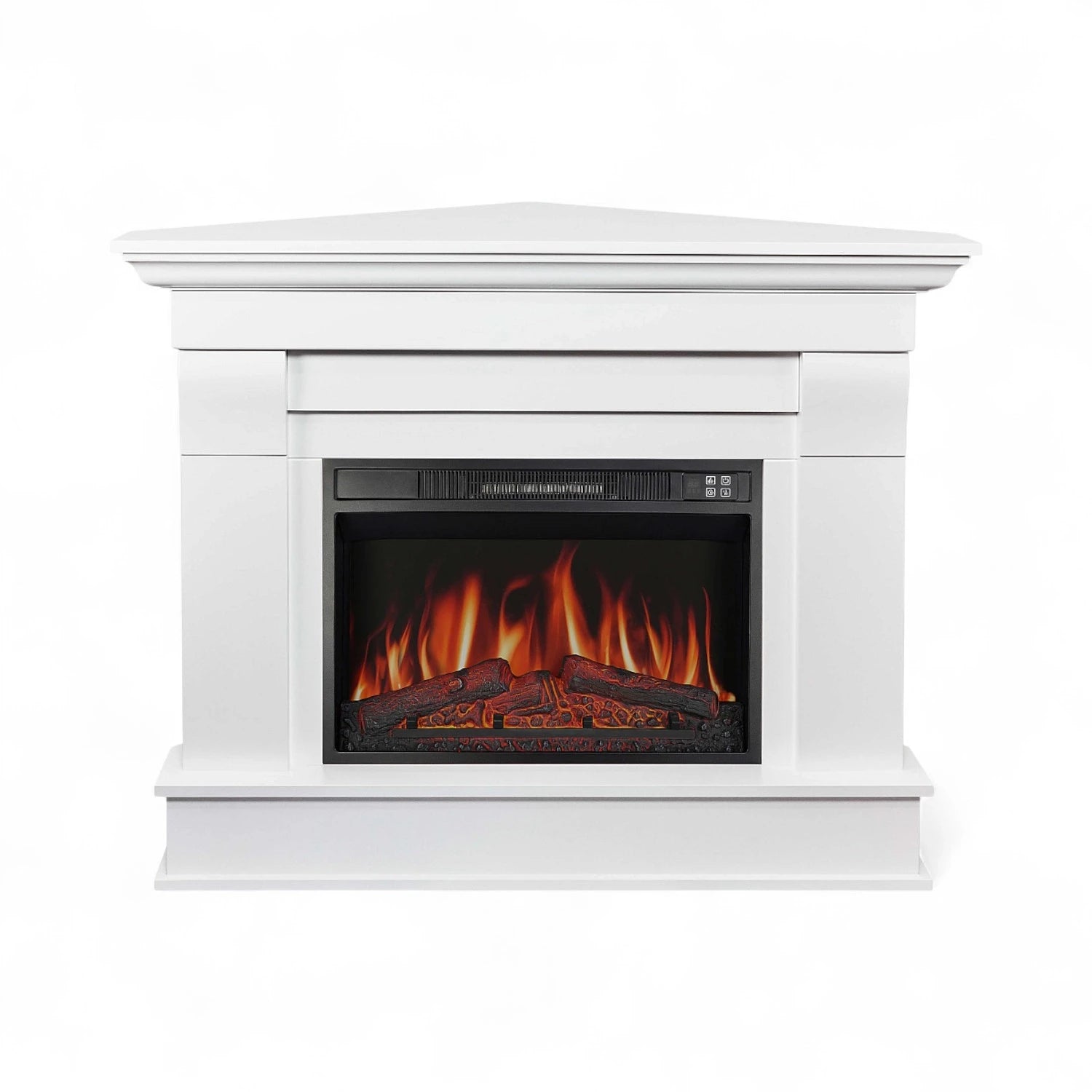 Albion Corner Electric Fireplace - White