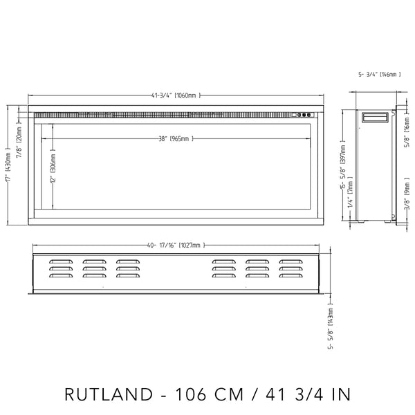 Royal elektromos kandalló 42" - Falra szerelhető kandalló