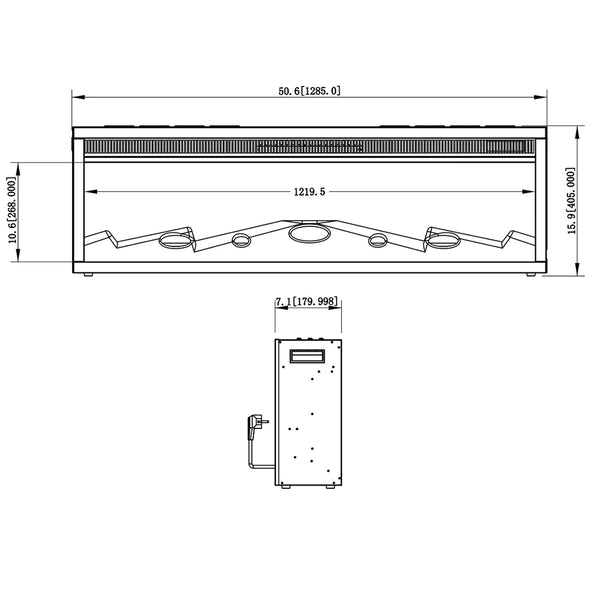 LED Classic beépíthető elektromos kandalló – 129 cm