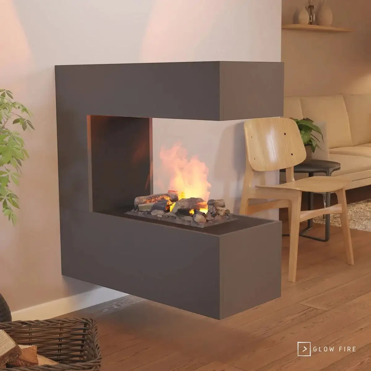 Schiller Wall Grey - OMC 400 | Wall-mounted Water Vapour Fireplace