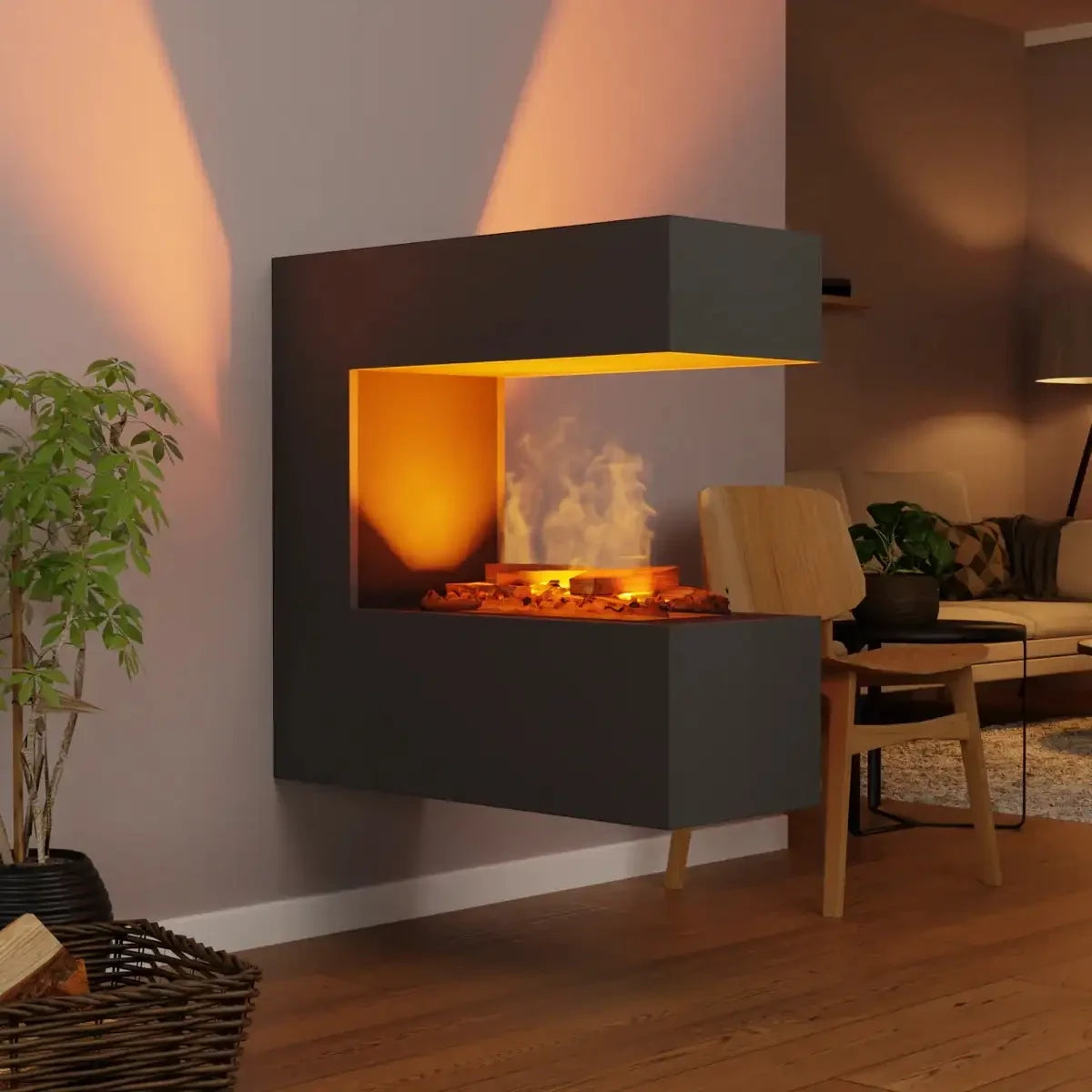 Schiller Wall Grey - OMC 400 | Wall-mounted Water Vapour Fireplace