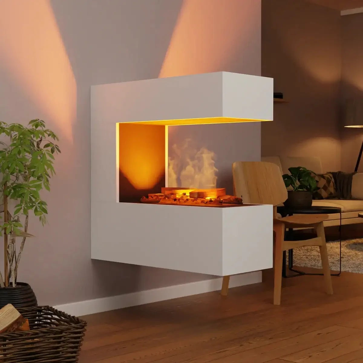 Schiller Wall White - OMC 400 | Wall-mounted Water Vapour Fireplace