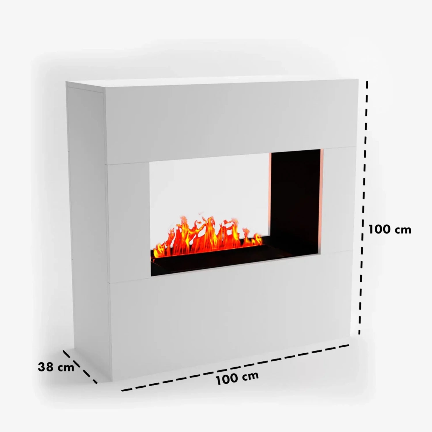 Goethe White - OMC 600 | Freestanding Water Vapour Fireplace