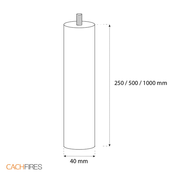 Mennyezeti rúd 25 cm – fekete
