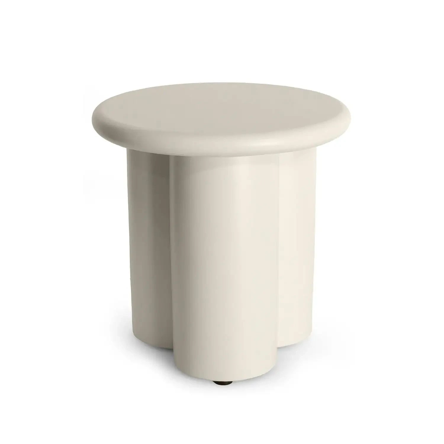Side Table Rib Oyster Beige – Outdoor Composite Accent Table