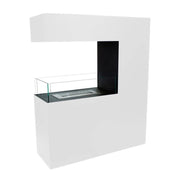 Tall White Room Divider Bio Fireplace